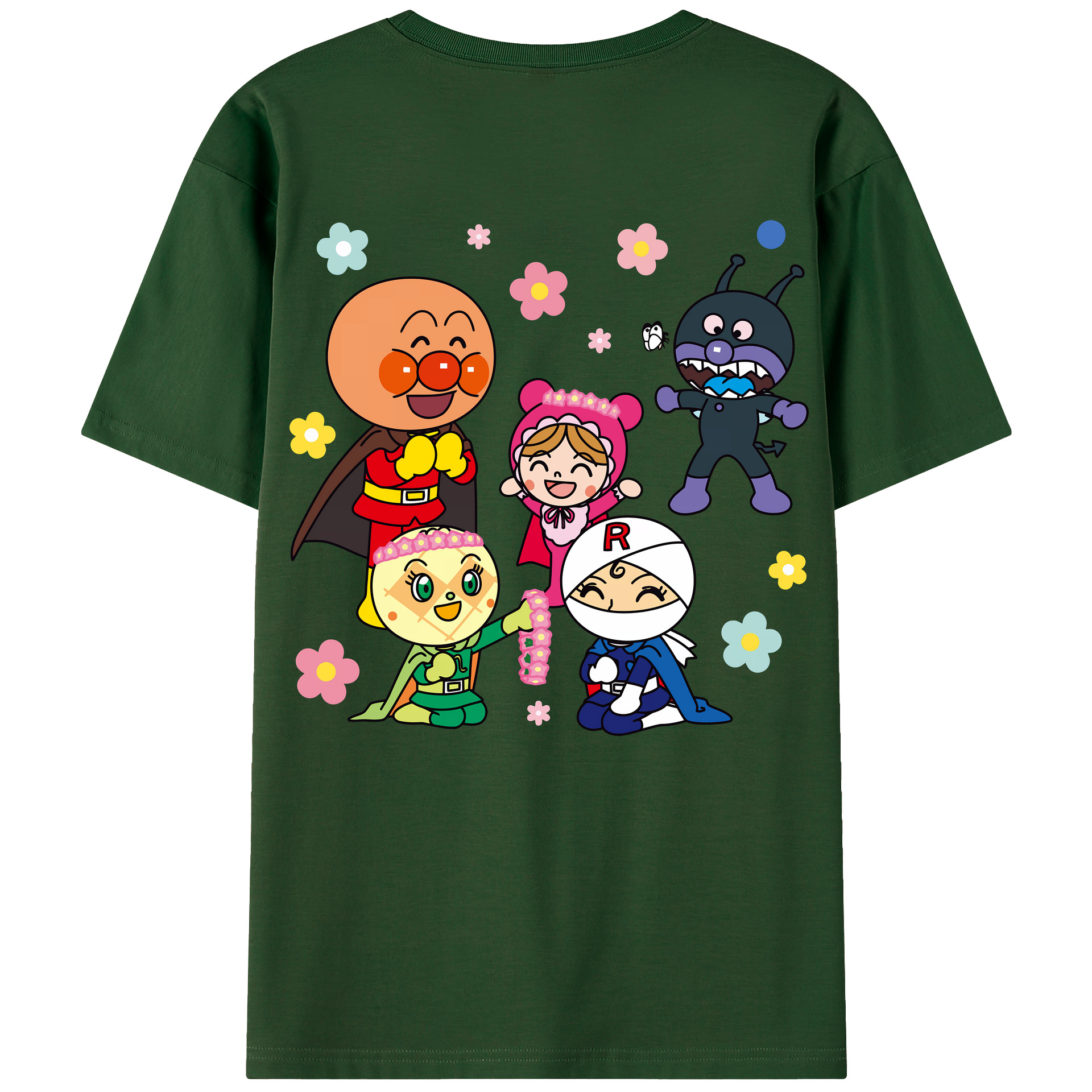 （画像用） アンパンマン Anpanman 綿100％半袖Tシャツ（背面プリント）